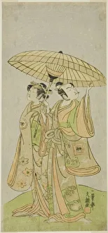 Buncho Gallery: The Actors Ichikawa Komazo II as Chunagon Yukihira (right), and Iwai Hanshiro IV as.. c