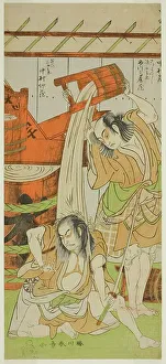 Hanataka Koshiro Prints: The Actors Ichikawa Komazo II as Satsuma Gengobei (right)