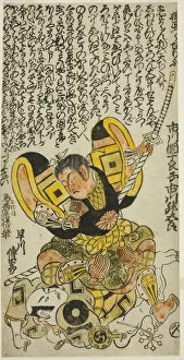Torii School Gallery: The Actors Ichikawa Masugoro as Kusunoki Masatsura and Hayakawa Denshiro as Shinzaemon in... 1727