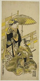 The Actors Ichikawa Monnosuke I as Kusunoki Masatsura and Arashi Wakano as Oyuki in the pl... 1723