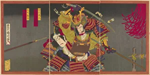 Casque Gallery: The actors Ichikawa Sadanji I as Imagawa Yoshimoto and Onoe Kikugoro V as Mori Shinsuke