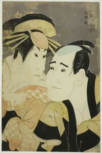 Prostitution Prints: The actors Ichikawa Tomiemon (R) as Kanisaka Toma and Sanogawa Ichimatsu III