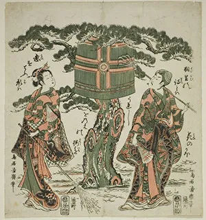 Broomstick Prints: The Actors Ichimura Kamezo I as Jo and Ichimura Kichigoro as Uba in a scene from Takasago