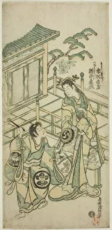 Courtyard Gallery: The Actors Ichimura Kamezo I as Urashima Taro and Takinaka Hidematsu I as Kanemoto Gozen i... 1746