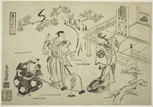 Veranda Gallery: The Actors Ichimura Tamagashiwa I as Iwaki Hime, Murayama Heiemon III as Katsuta Jiro, and... 1716