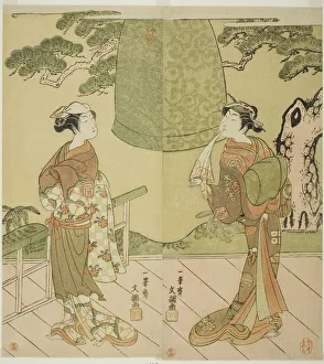 Ichimura Uzaemon Prints: The Actors Ichimura Uzaemon IX as Shume no Hangan Morihisa (right), and Sanogawa