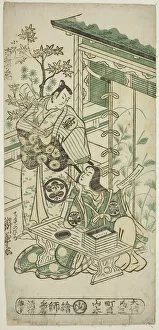 Torii School Gallery: The Actors Ichimura Uzaemon VIII as Oguri Hangan and Segawa Kikunojo I as Terute no Mae in... 1747