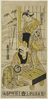 Torii Kiyonobu Gallery: The Actors Kameya Jujiro I as Soga no Juro and Segawa Kikunojo I as Oiso no Tora in the pl... 1737