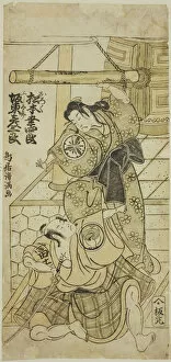 Ebizo Ichikawa Gallery: The Actors Matsumoto Koshiro III as Oroku and Bando Hikosaburo II as Fujitaro in the play... 1767