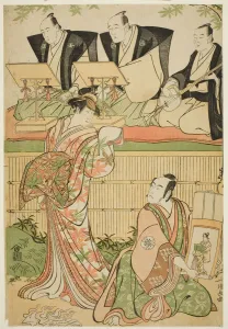 Kiyonaga Torii Prints: The Actors Matsumoto Koshiro IV as Ukita Sakingo and Sawamura Sojuro III as the ghost of t