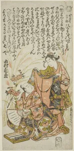 Tori Kiyomasu Ii Prints: The Actors Nakamura Kiyosaburo I as Okiku and Ichimura Kamezo I as Kosuke in the play Hiy