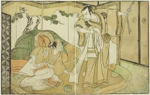 Hidetsuru Prints: The Actors Nakamura Nakazo I as Taira no Kiyomori (right)