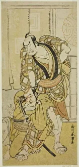 The Actors Nakamura Nakazo I as Tenjiku Tokubei (?) (right) and Bando Kumajuro as..., c The Actors Nakamura Nakazo I as Tenjiku Tokubei (?) (right) and Bando Kumajuro as..., c