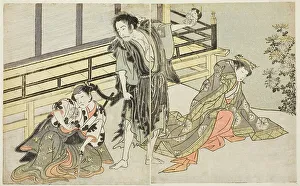 The Actors Nakamura Noshio I as Nyosan no Miya (right), Ichikawa Danjuro V as the Renega... c. 1772 Creator: Shunsho