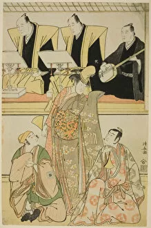 Torii School Gallery: The Actors Nakayama Kojuro VI (Nakamura Nakazo I) as Chidori, Sawamura Sojuro III as Shige... 1785