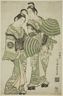 Patten Collection: The Actors Onoe Kikugoro I and Sanogawa Ichimatsu I dressed as mendicant monks... c