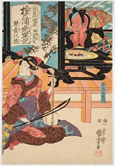 Kabuki Prints: Actors Onoe Tamizo II as Iwanaga Saemon and Onoe Kikujiro II as Akoya