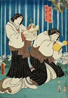 Tsunda Shozo Prints: Actors Reversing Gender Roles in the Story of Narukami (image 2 of 3)