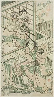 Veranda Gallery: The Actors Sanogawa Ichimatsu I as Ike no Shoji and Segawa Kikujiro I as Hitachi Kohagi in... 1747