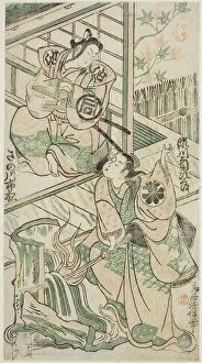 Kiyonobu Torii Prints: The Actors Sanogawa Ichimatsu I as Ike no Shoji and Segawa Kikujiro I as Hitachi Kohagi
