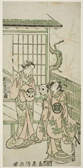 Torii School Gallery: The Actors Sanogawa Ichimatsu I as Minamoto no Yorimasa and Segawa Kikujiro I as Nobutsura... 1747