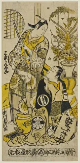 Kantaro Sanjo Prints: The Actors Segawa Kikujiro I as Oshichi and Sanjo Kantaro II as Kichisaburo in the play S