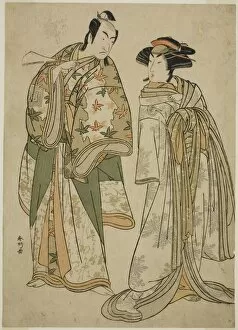 The Actors Segawa Kikunojo III as the Courtesan Sumizome (right), and Ichikawa... c