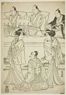 Torii School Gallery: The Actors Segawa Kikunojo III as the ghost of Yatsuhashi, Sawamura Sojuro III as Soga no... 1783