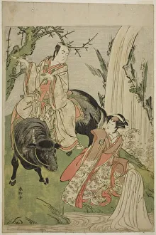 Ichikawa Monnosuke Prints: The Actors Segawa Kikunojo III as Princess Hatsune (Hatsune Hime) (right)