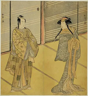 The Actors Segawa Kikunojo III as the Spirit of Joro-gumo (Harlot Spider) Disguised as... c. 1781. Creator: Shunsho