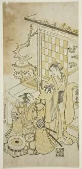 Torii Kiyonobu Gallery: The Actors Takinaka Hidematsu I and Sanogawa Ichimatsu I, c. 1745. Creator: Torii Kiyonobu II