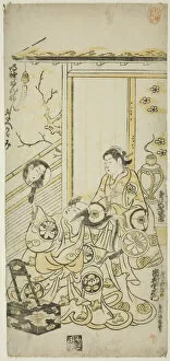 Ichimura Theatre Gallery: The Actors Tamazawa Saijiro I as Oiso no Tora and Ichimura Uzaemon VIII as Soga no Juro in... 1743