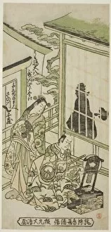 Torii Kiyonobu Gallery: The Actors Utagawa Shirogoro as Ukishima Daihachi and Sanogawa Senzo as Senju no Mae, c