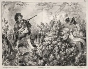 Actualites: LOuverture de la Chasse, 1840. Creator: Clemente Pruche (French, 1831-1870)