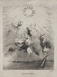 Actualities (No. 140): The new Icarus, 1850. Creator: Honore Daumier (French, 1808-1879)