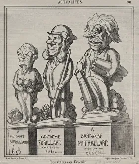 Actualities (plate 98): Statues of the future, 1868. Creator: Honore Daumier (French