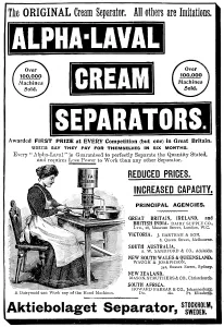 Machine Prints: Advertisement for Alpha-Laval Cream Separators, 1898. Creator: Unknown