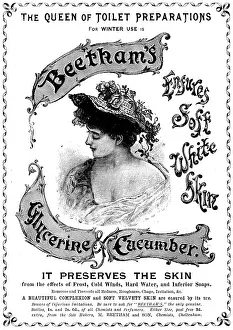 Straw Hat Prints: Advertisement for Beetham's Glycerine & Cucumber