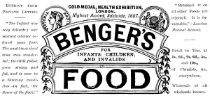 Dietary Supplement Prints: Advertisement for Benger's Food, 1890. Creator: Unknown