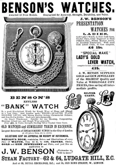 Timepiece Prints: Advertisement for Benson's Watches