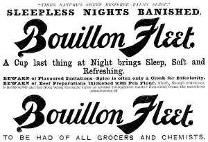 Beef Prints: Advertisement for Bouillon Fleet, 1890. Creator: Unknown