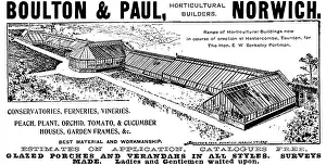 Glasshouse Prints: Advertisement for Boulton & Paul, horticultural builders, 1895. Creator: Unknown