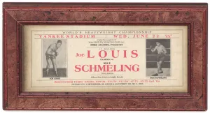 Boxer Gallery: Advertisement for boxing match between Joe Louis and Max Schmeling, 1938