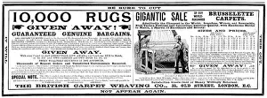 Carpet Prints: Advertisement for the British Carpet Weaving Co. 1898. Creator: Unknown