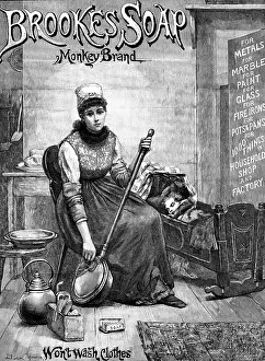 Cleaning Prints: Advertisement for Brooke's Soap, 1890. Creator: P Naumann