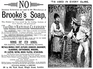 Cleaning Prints: Advertisement for Brooke's Soap, 1890. Creator: Unknown
