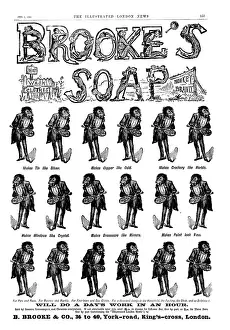 Cleaning Prints: Advertisement for Brooke's Soap, 1890. Creator: Unknown
