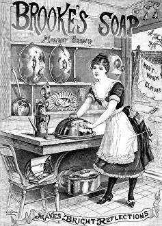 Cleaning Prints: Advertisement for Brooke's Soap, 1890. Creator: Unknown
