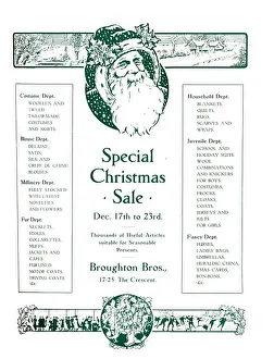 Broughton Prints: Advert for Broughton Bros. - Special Christmas Sale, 1917. Artist: Garratt & Atkinson