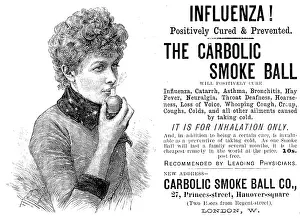 Quackery Prints: Advertisement for the Carbolic Smoke Ball, 1890. Creator: Unknown